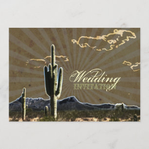 Rustikale Western Landkaktus Hochzeit Einladung