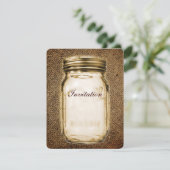 Rustikale Western-Maurer-Jar-Hochzeit Einladung (Stehend Vorderseite)