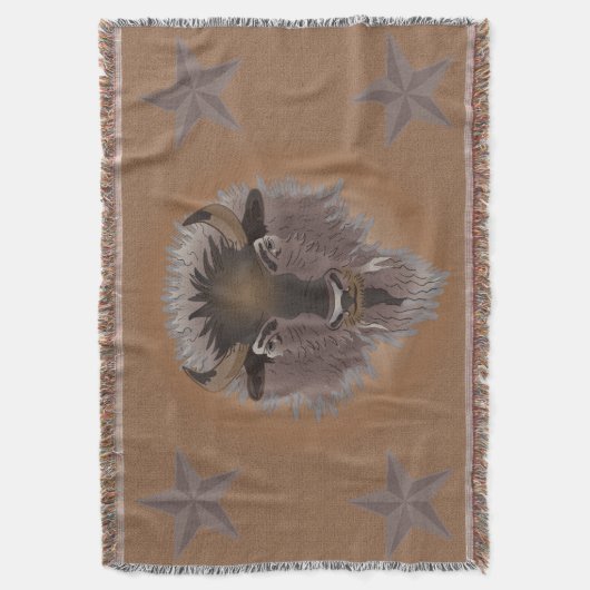Rustikale Western Plains Bison Throw Blanket Decke (Vorderseite Vertikal)