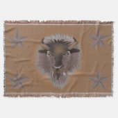 Rustikale Western Plains Bison Throw Blanket Decke (Vorderseite)