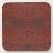 Rustikale Western Ranch - Gewendetes Lederlook III Getränkeuntersetzer (Vorderseite)