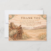 Rustikale Western-Ranch-Hochzeit Dankeskarte (Vorderseite)