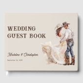 Rustikale Western Ranch Hochzeit Gästebuch (Vorderseite)