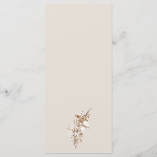 Rustikale Western Ranch Hochzeit Menükarte (Rückseite)