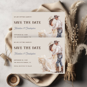 Rustikale Western Ranch Hochzeit speichern Sie das Einladung