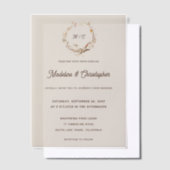 Rustikale Western-Ranch-Monogramm-Hochzeit Pergament Einladungen (Versetzt)