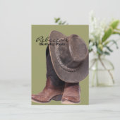 rustikale Western Rodeo Cowboystiefel Einladung (Stehend Vorderseite)
