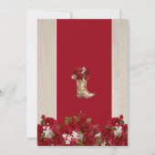 Rustikale Western Rote Rosen Floral Charro Quincea Einladung (Rückseite)