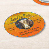 Rustikale Western Save The Date Untersetzer (Angewinkelt)