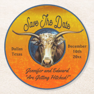 Rustikale Western Save The Date Untersetzer