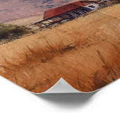 Rustikale Western-Scheunen-Hochzeits-Willkommenssc Poster (Ecke)