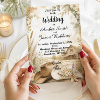 Rustikale Western-Scheunen-Hochzeitseinladung Einladung