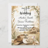 Rustikale Western-Scheunen-Hochzeitseinladung Einladung (Vorderseite)