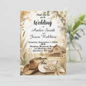 Rustikale Western-Scheunen-Hochzeitseinladung Einladung (Stehend Vorderseite)