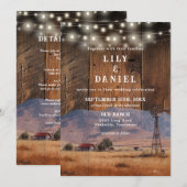 Rustikale Western-Scheunen-Ranch-Hochzeit in einem Einladung (Vorne/Hinten)