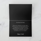 Rustikale Western-Schwarz-Weiß-Bullen-Hochzeit Dankeskarte (Innenseite)