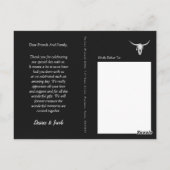 Rustikale Western-Schwarz-Weiß-Bullen-Hochzeit Postkarte (Rückseite)