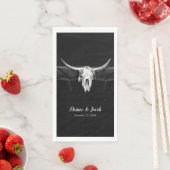 Rustikale Western-Schwarz-Weiß-Bullen-Hochzeit Serviette (Beispiel)