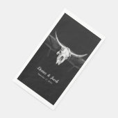 Rustikale Western-Schwarz-Weiß-Bullen-Hochzeit Serviette (Ecke)