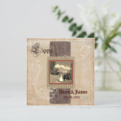 rustikale Western Steampunk Hochzeit Einladung (Stehend Vorderseite)