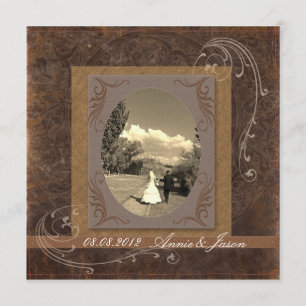 rustikale Western Steampunk Hochzeit Einladung