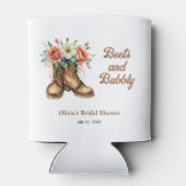 Rustikale Western-Stiefel und sprudelnde Brautpart Dosenkühler (Rückseite)