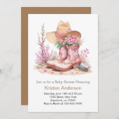 Rustikale Western Style Cowgirl Babydusche Einladung (Vorne/Hinten)