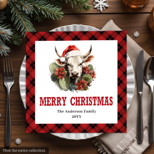 Rustikale Western-Tartan-Weihnachtsservietten Serviette