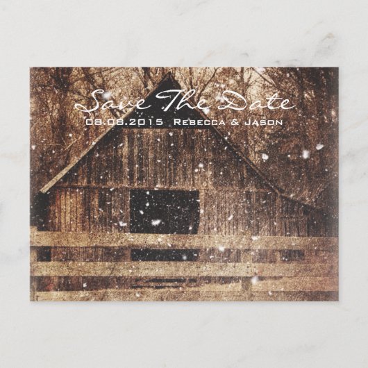 rustikale Western Wintermärsche Ankündigungspostkarte (Vorderseite)