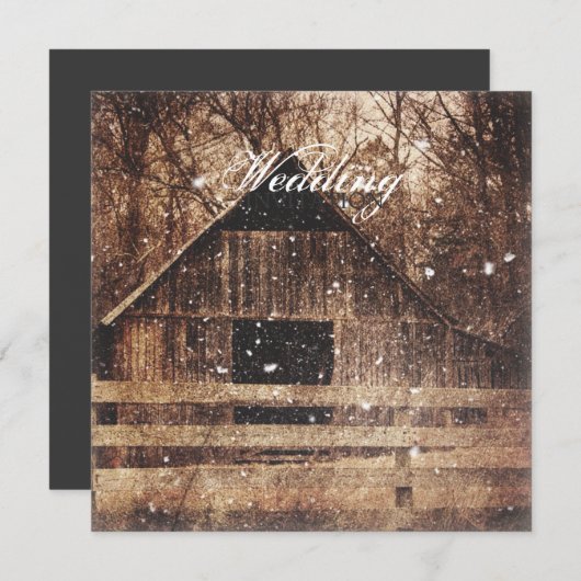 rustikale Western Wintermärsche Einladung (Vorne/Hinten)