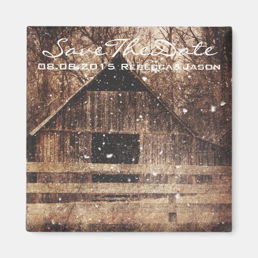 rustikale Western Wintermärsche Magnet (Vorne)