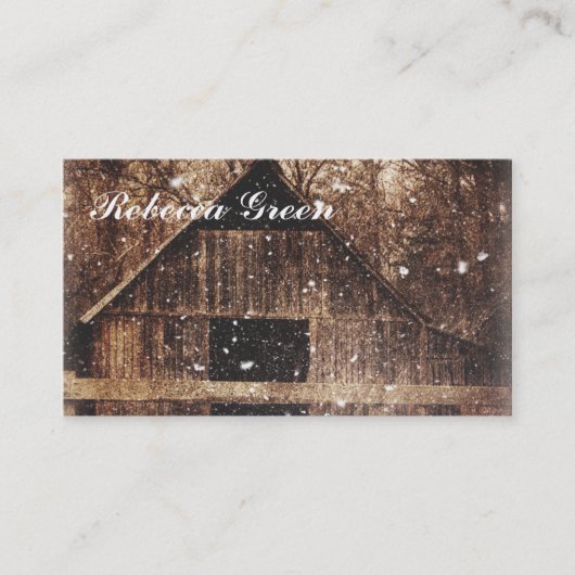 rustikale Western Wintermärsche Visitenkarte (Vorderseite)