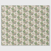 Rustikale Western Wüstenstiefel Name Happy Birthda Geschenkpapier (Flach)