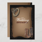 rustikale Westernland-Cowboyhochzeit Einladung (Vorne/Hinten)