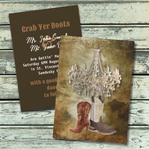 Rustikale westliche Country-Cowboy-Hochzeit Einladung