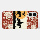 Rustikale westliche Cowboy-Pferd-Blumen-Volkskunst Case-Mate iPhone Hülle (Rückseite (Horizontal))