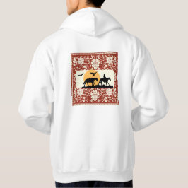 Rustikale westliche Cowboy-Pferd-Blumen-Volkskunst Hoodie