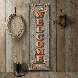 Rustikale westliche Familienzusammenkunft WELCOME Banner