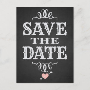 Rustikale westliche Schiefertafel Save the Date Po Ankündigungspostkarte