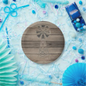 Rustikale Wetterwettermühle Pappteller (Party)