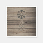 Rustikale Wetterwettermühle Serviette (Vorderseite)