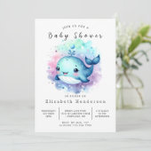 Rustikale Whale Baby-Dusche Einladung (Stehend Vorderseite)
