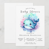 Rustikale Whale Baby-Dusche Einladung (Vorne/Hinten)