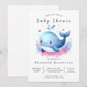 Rustikale Whale Baby-Dusche Einladung (Vorne/Hinten)