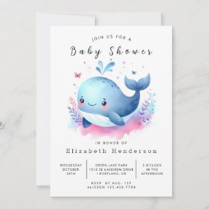 Rustikale Whale Baby-Dusche Einladung