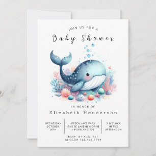 Rustikale Whale Baby-Dusche Einladung