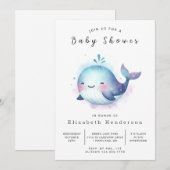 Rustikale Whale Babydusche Einladung (Vorne/Hinten)