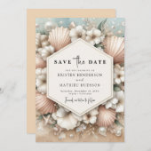 Rustikale Whimsical Beach Hochzeit Save The Date (Vorne/Hinten)