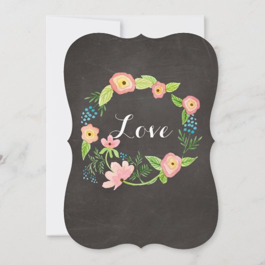 Rustikale Whimsical Granny Chic Hipster Chalkboard Einladung (Rückseite)