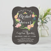 Rustikale Whimsical Granny Chic Hipster Chalkboard Einladung (Stehend Vorderseite)
